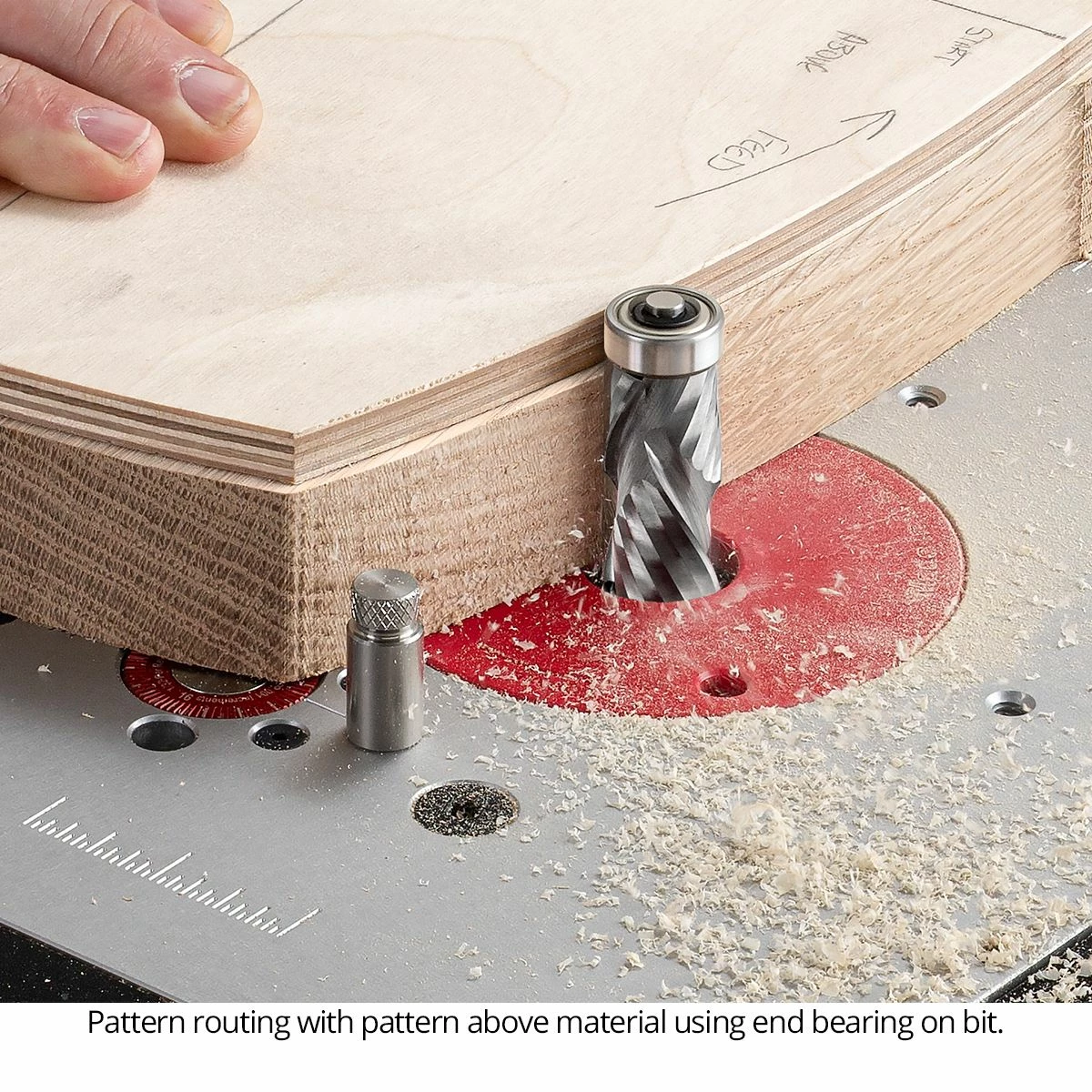 Solid Carbide Compression Combination Pattern / Flush Trim Router Bit, 2+2 Flute, 1/2" Shank 2 Solid Carbide Compression Combination Pattern / Flush Trim Router Bit, 2+2 Flute, 1/2" Shank - Image 2