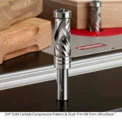 Solid Carbide Compression Combination Pattern / Flush Trim Router Bit, 2+2 Flute, 1/2" Shank 10 Solid Carbide Compression Combination Pattern / Flush Trim Router Bit, 2+2 Flute, 1/2" Shank -tool Sales Store 075 compression pattern flush bits 04a