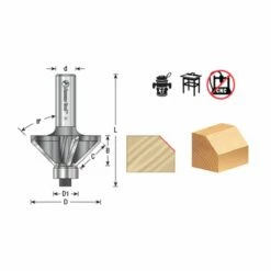 Amana Tool 4-Flute Carbide Tipped 45° Chamfer Router Bit With Ball Bearing -tool Sales Store 47309 04