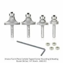 Amana Tool 4-Pc Carbide Tipped Corner Rounding & Beading Router Bit Sets -tool Sales Store ams 551 1
