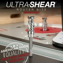 Solid Carbide Compact Compression Pattern And Mortising Trim Router Bit, 2+2 Flute, 1/4" Shank