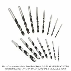 FISCH Chrome-Vanadium Steel Brad-Point Bits 13 FISCH Chrome-Vanadium Steel Brad-Point Bits -tool Sales Store fsf bradsetsm 1