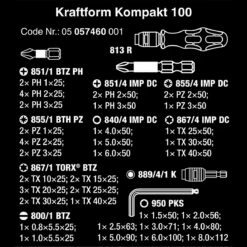 Wera Kompakt 100 52-piece Driver Bit Set -tool Sales Store set components