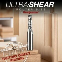 Solid Carbide Short Up-Cut Compression Router Bit, 2+2 Flute