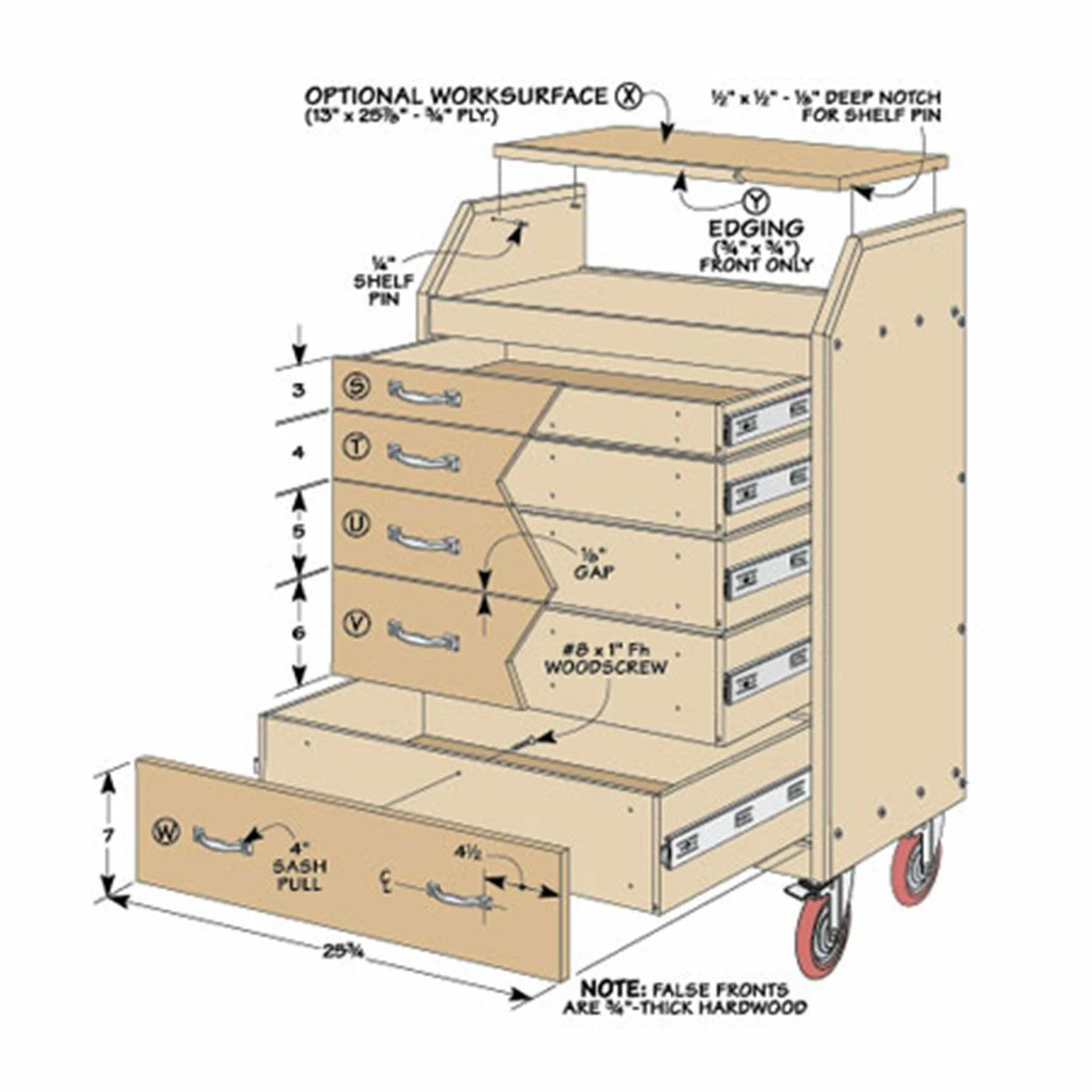 Woodsmith Slant-Front Tool Cart Standard Plan & Premium Shop Drawings 2 Woodsmith Slant-Front Tool Cart Standard Plan & Premium Shop Drawings - Image 2