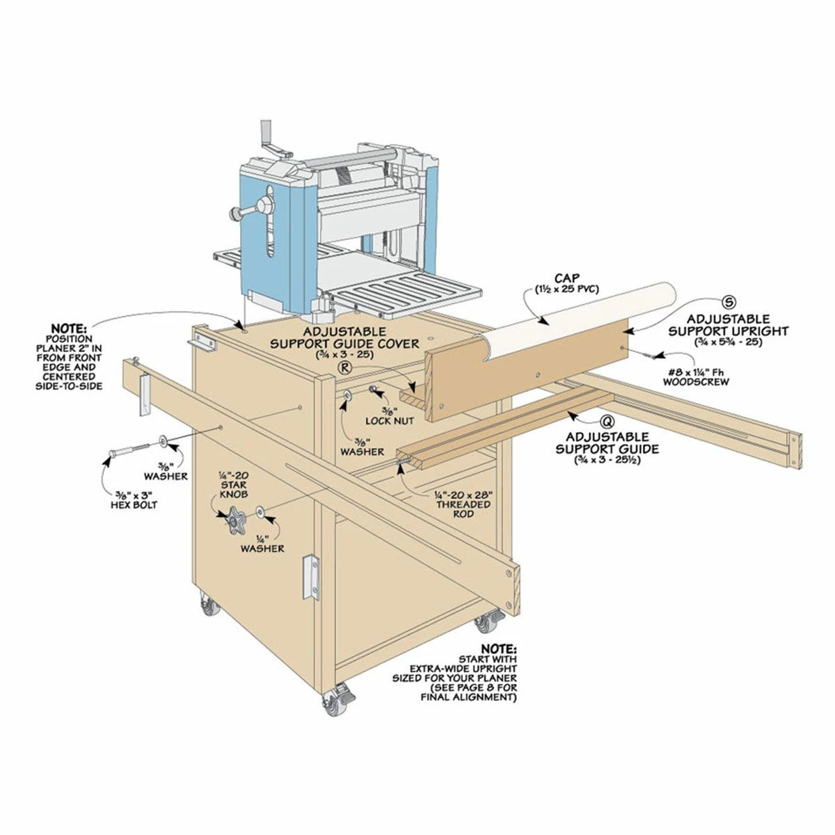 Woodsmith Mobile Planer Stand Standard Plan & Premium Shop Drawings 2 Woodsmith Mobile Planer Stand Standard Plan & Premium Shop Drawings - Image 2