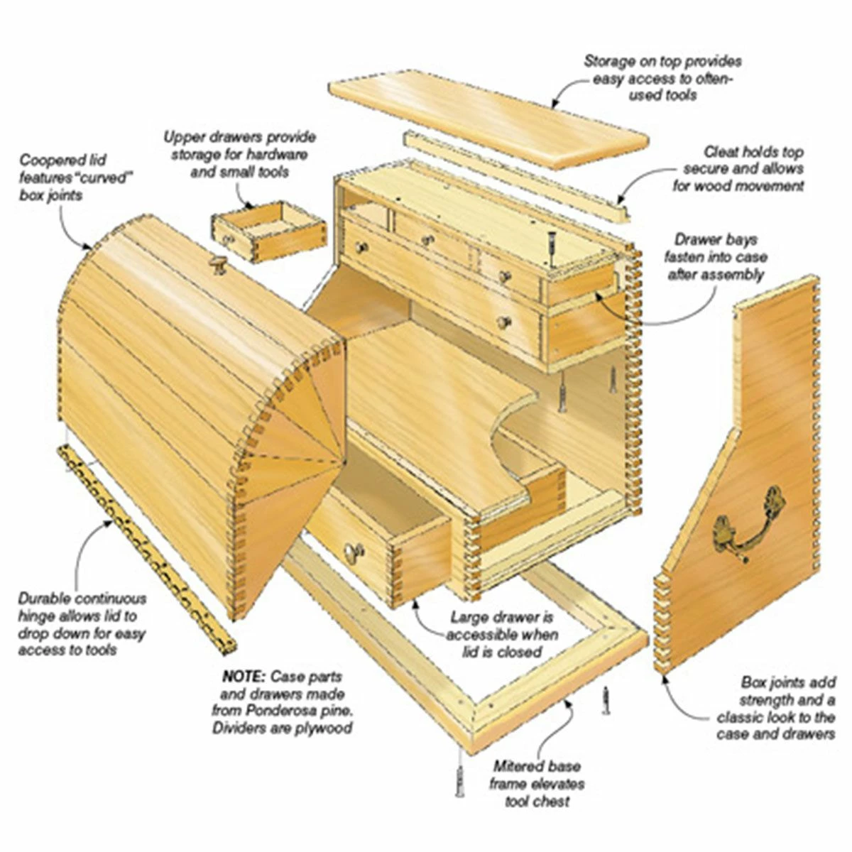Woodsmith Curved-Lid Tool Chest Plan 2 Woodsmith Curved-Lid Tool Chest Plan - Image 2