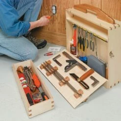 Woodsmith Drop-Side Tool Tote Standard Plan & Premium Shop Drawings
