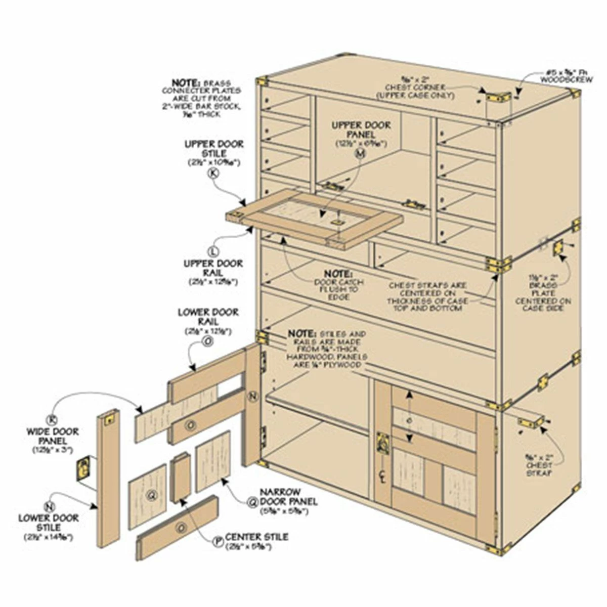 Woodsmith Campaign-Style Tool Cabinet Standard Plan & Premium Shop Drawings 2 Woodsmith Campaign-Style Tool Cabinet Standard Plan & Premium Shop Drawings - Image 2