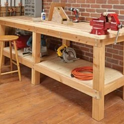 Woodsmith Heavy-Duty Plank Workbench Standard Plan & Premium Shop Drawings