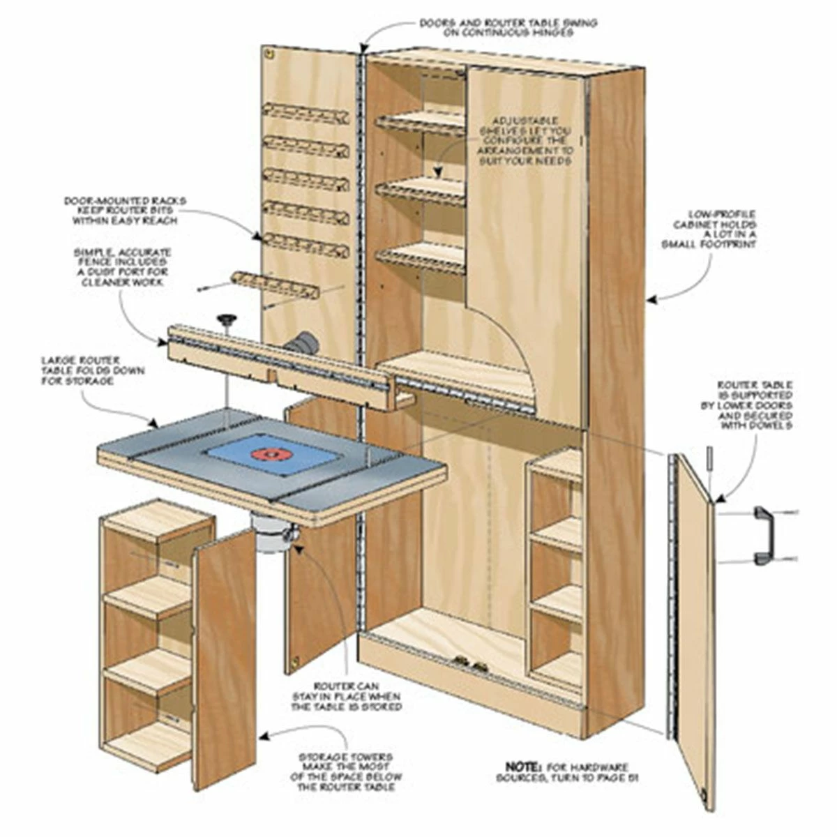 Woodsmith Router Table Wall Cabinet Standard Plan & Premium Shop Drawings 2 Woodsmith Router Table Wall Cabinet Standard Plan & Premium Shop Drawings - Image 2