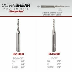 1/8" Diameter Solid Carbide Spiral Router Bits, 2-Flute, 1/4" Shank -tool Sales Store solid carbide 025sh 0125dia 08