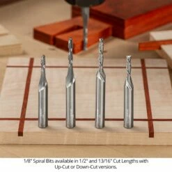 1/8" Diameter Solid Carbide Spiral Router Bits, 2-Flute, 1/4" Shank -tool Sales Store solid carbide 025sh 0125dia spiral 05