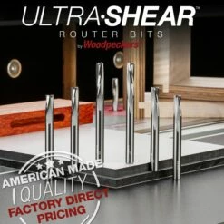 Solid Carbide Slow Spiral Router Bits, 3-Flute, 1/4" Shank