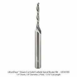 1/8" Diameter Solid Carbide Spiral Router Bits, 2-Flute, 1/4" Shank -tool Sales Store us1610d
