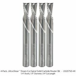 1/4" Diameter Solid Carbide Spiral Router Bits, 2-Flute, 1/4" Shank -tool Sales Store us2075d 4x a