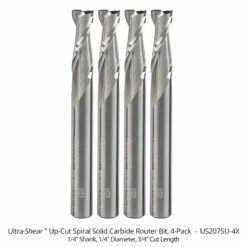 1/4" Diameter Solid Carbide Spiral Router Bits, 2-Flute, 1/4" Shank -tool Sales Store us2075u 4x
