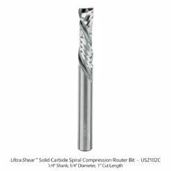 1/4" Diameter Solid Carbide Compression Router Bits, 2+2 Flute, 1/4" Shank -tool Sales Store us2102c