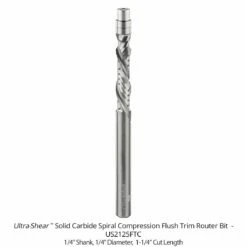 1/4" Diameter Solid Carbide Flush Trim Compression Router Bits, 2+2 Flute, 1/4" Shank -tool Sales Store us2125ftc