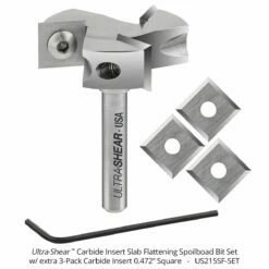 Carbide Insert 1-1/2" 3-Flute Spoilboard Router Bits -tool Sales Store us215sf set 1