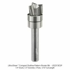 Carbide Headed Compact Shallow Pattern Bits, 3-Flute, 1/4" Shank. -tool Sales Store us2313csp