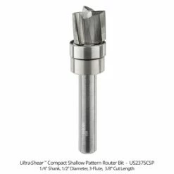 Carbide Headed Compact Shallow Pattern Bits, 3-Flute, 1/4" Shank. -tool Sales Store us2375csp