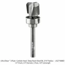 Carbide Head 3-Flute Deep Reach Bowl Bit -tool Sales Store us27188bd