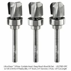 Carbide Head 3-Flute Deep Reach Bowl Bit -tool Sales Store us27bd 3pc