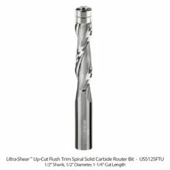 1/2" Diameter Solid Carbide Spiral Flush Trim Router Bit, 2-Flute, 1/2" Shank -tool Sales Store us5125ftu a