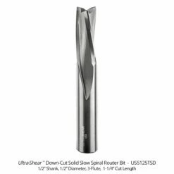 Solid Carbide Slow Spiral Router Bits, 3-Flute, 1/2" Shank -tool Sales Store us5125tsd 1