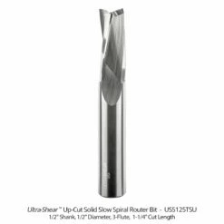 Solid Carbide Slow Spiral Router Bits, 3-Flute, 1/2" Shank -tool Sales Store us5125tsu 1