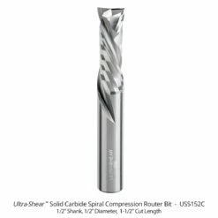 Solid Carbide Compression Router Bits, 2-Flute, 1/2" Shank -tool Sales Store us5152c