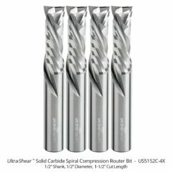 Solid Carbide Compression Router Bits, 2-Flute, 1/2" Shank -tool Sales Store us5152c 4x