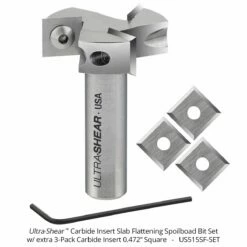 Carbide Insert 1-1/2" 3-Flute Spoilboard Router Bits -tool Sales Store us515sf set 1