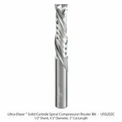 Solid Carbide Compression Router Bits, 2-Flute, 1/2" Shank -tool Sales Store us5202c