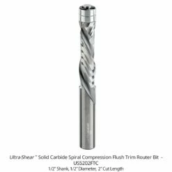 1/2" Diameter Solid Carbide Flush Trim Compression Router Bits, 2+2 Flute, 1/2" Shank -tool Sales Store us5202ftc