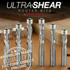 1/2" Diameter Solid Carbide Spiral Flush Trim Router Bit, 2-Flute, 1/2" Shank