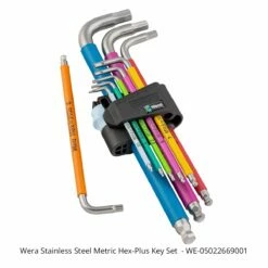 Wera 3950 Multi Color Stainless Steel Metric Hex Key Set