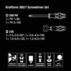 Wera Kraftform 300/7 Screwdriver Set + 9500 Magnetiser SB 15 Wera Kraftform 300/7 Screwdriver Set + 9500 Magnetiser SB -tool Sales Store we screwmag kit 06