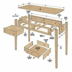 Woodsmith Shaker Hall Table Plan -tool Sales Store ws06114 01