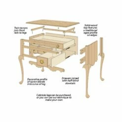 Woodsmith Queen Anne Lowboy Plan -tool Sales Store ws17420 01