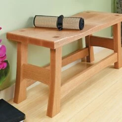 Woodsmith Classic Entry Bench Standard Plan & Premium Shop Drawings