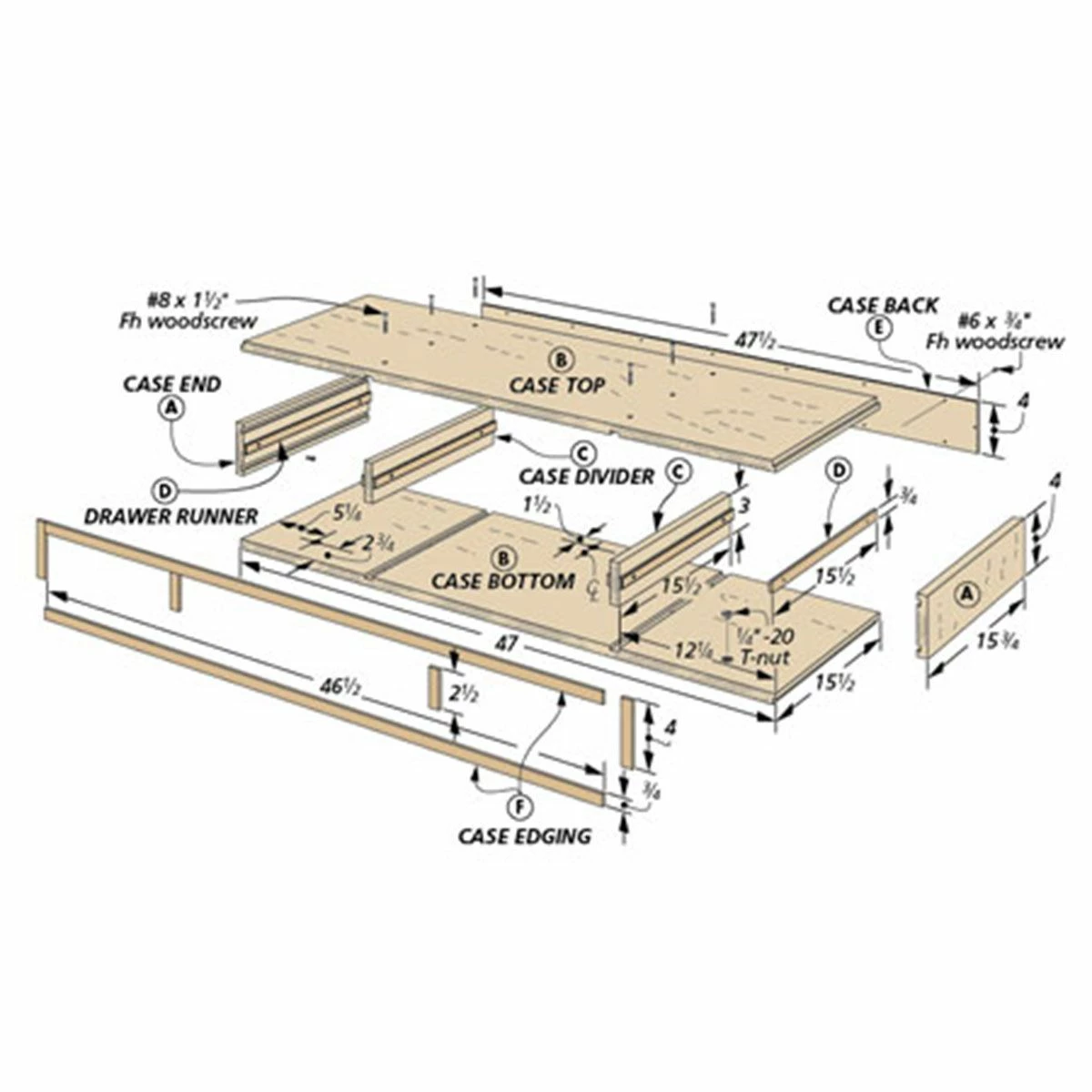 Woodsmith Space-Saving Wall Desk Standard Plan & Premium Shop Drawings 2 Woodsmith Space-Saving Wall Desk Standard Plan & Premium Shop Drawings - Image 2