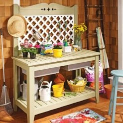 Woodsmith Garden Potting Bench Standard Plan & Premium Shop Drawings