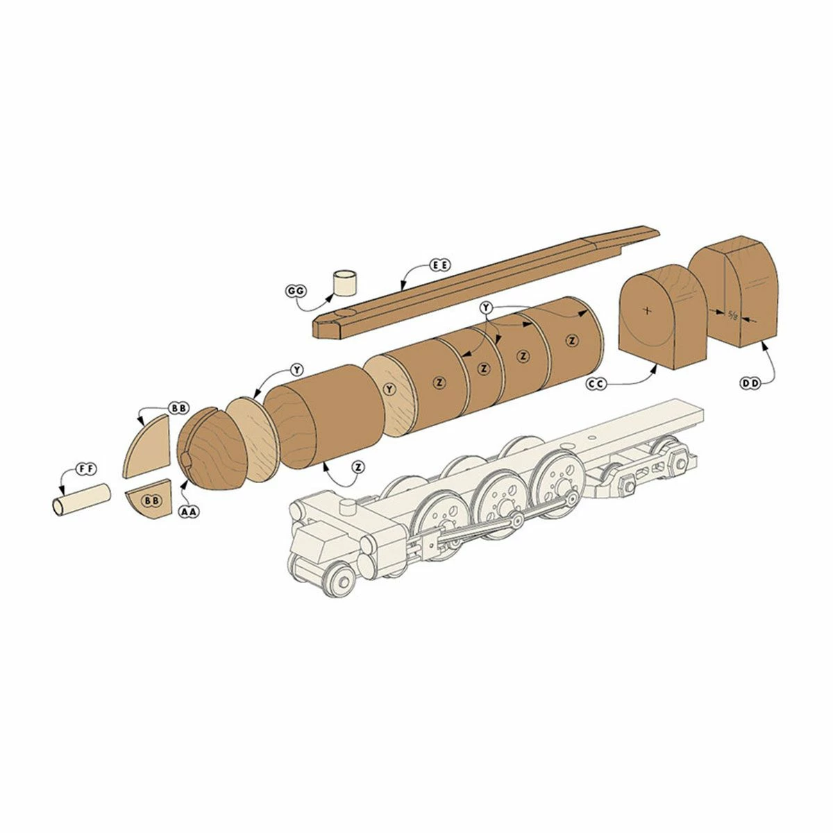 Woodsmith Steam Locomotive Standard Plan & Premium Shop Drawings 2 Woodsmith Steam Locomotive Standard Plan & Premium Shop Drawings - Image 2